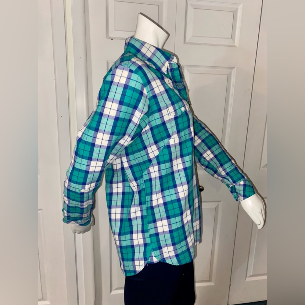 Blue/Green Button Down Large - Picture 2 of 4